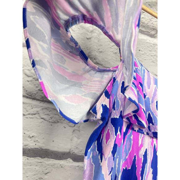 Lilly Pulitzer Women’s M Amethyst Klea Cold Shoulder Romper Boho Resort Tropical - Picture 5 of 11